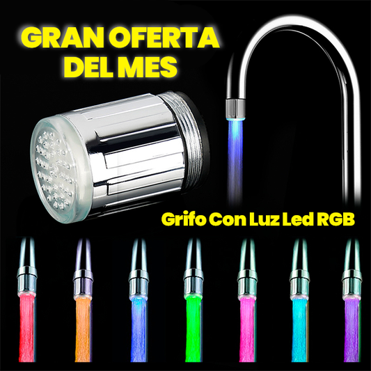 Grifo Con Luz Led RGB Cambio De Temperatura 7 Colores